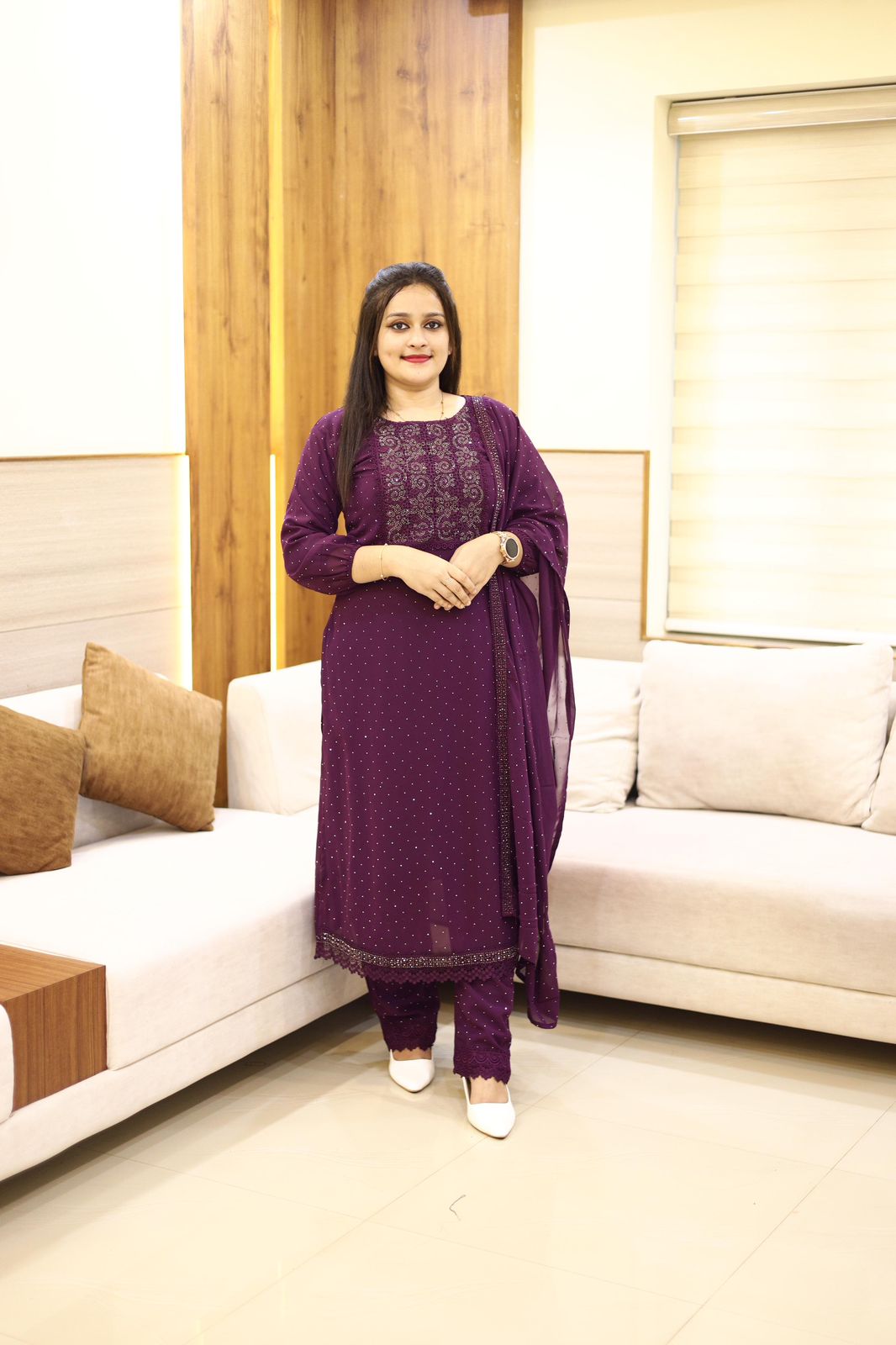 3 piece heavy salwar set( top pant dupatta)