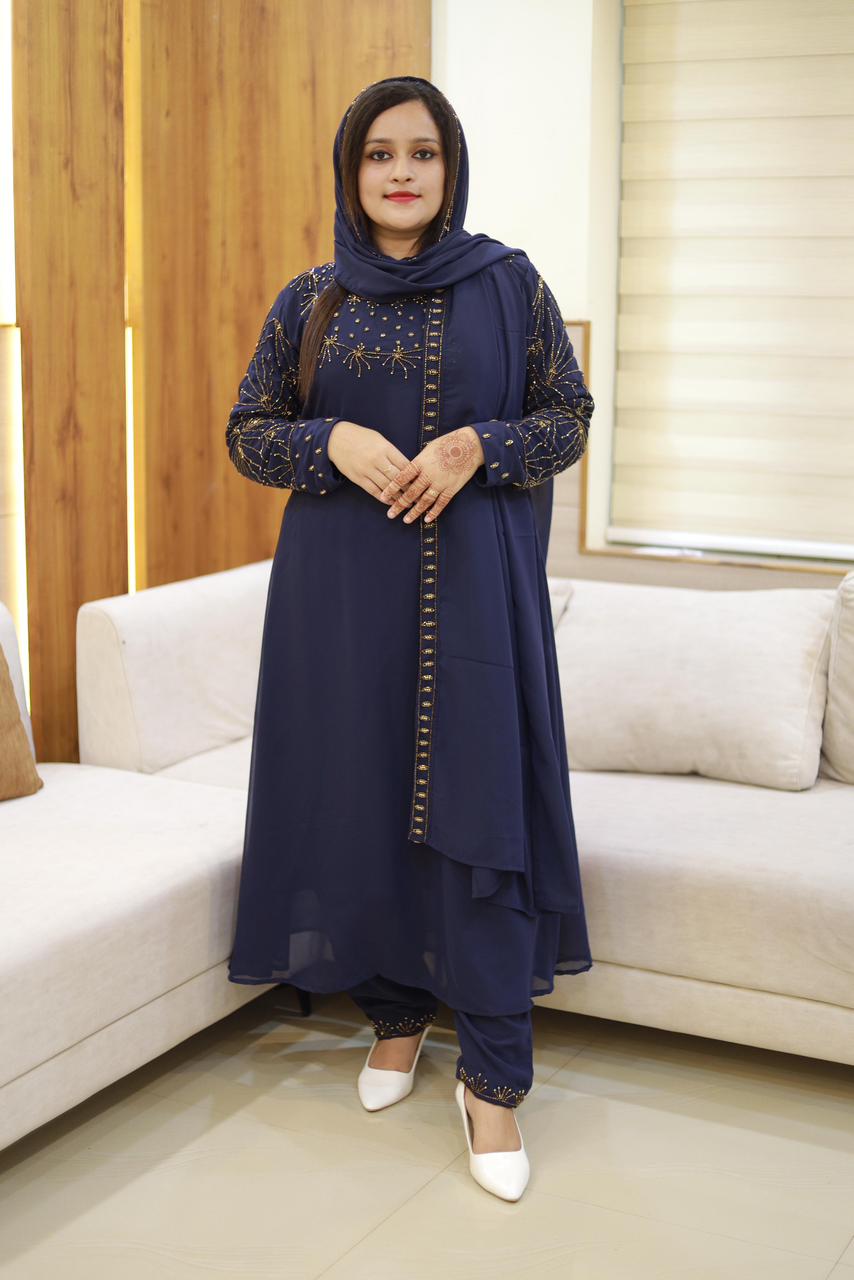 3 piece heavy salwar set( top pant dupatta)