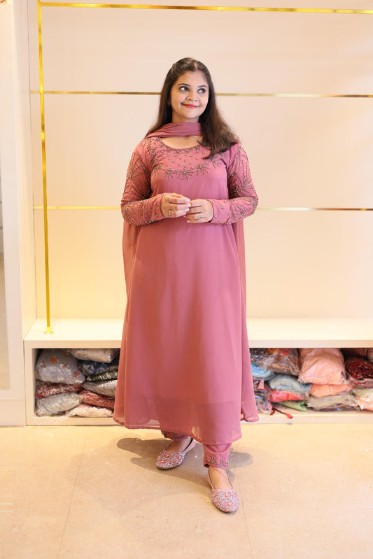 3 piece heavy salwar set( top pant dupatta)