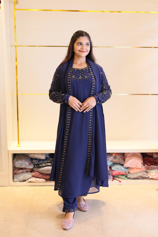 3 piece heavy salwar set( top pant dupatta)