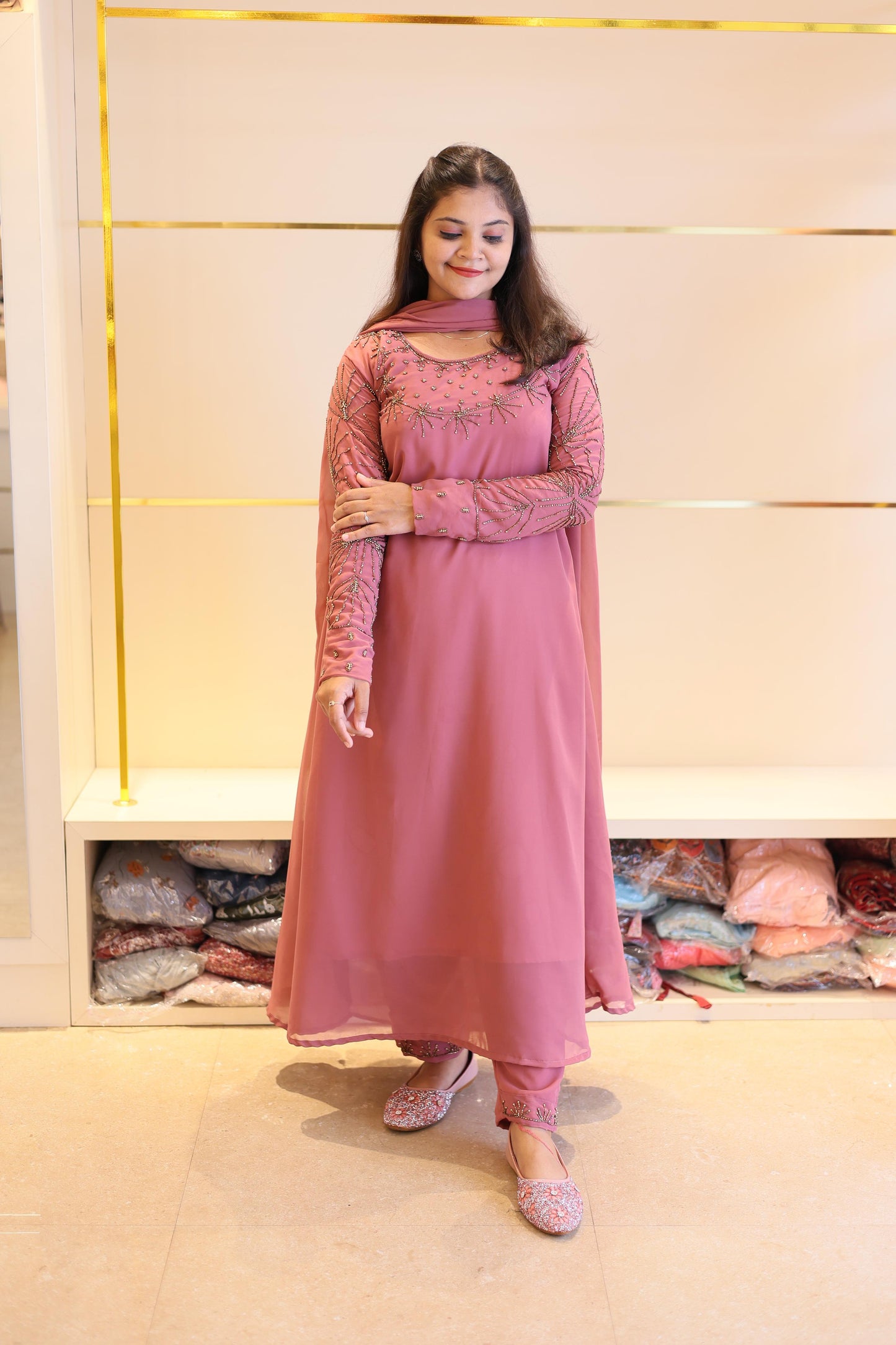 3 piece heavy salwar set( top pant dupatta)