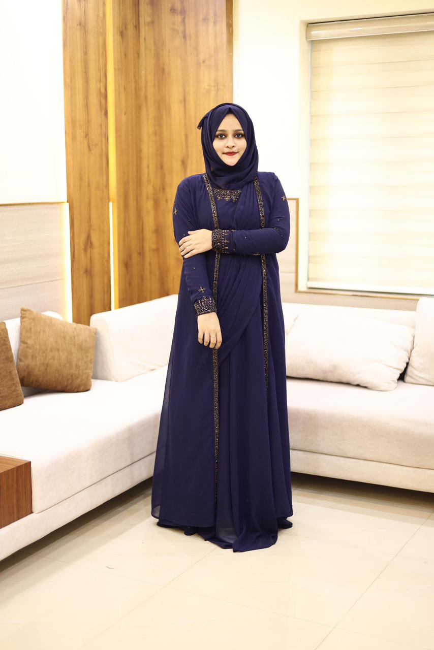 Heavy Hand worked Saree Drape gown + Shrug with inner