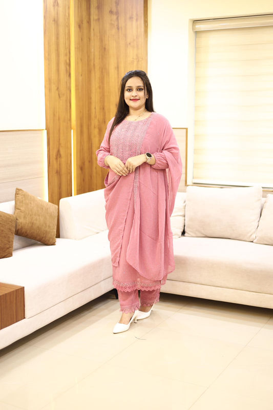 3 piece heavy salwar set( top pant dupatta)