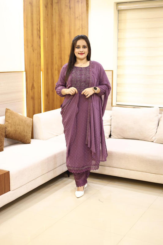 3 piece heavy salwar set( top pant dupatta)