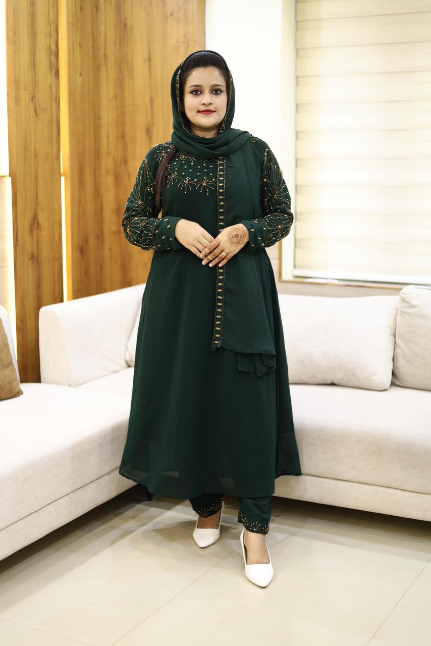 3 piece heavy salwar set( top pant dupatta)