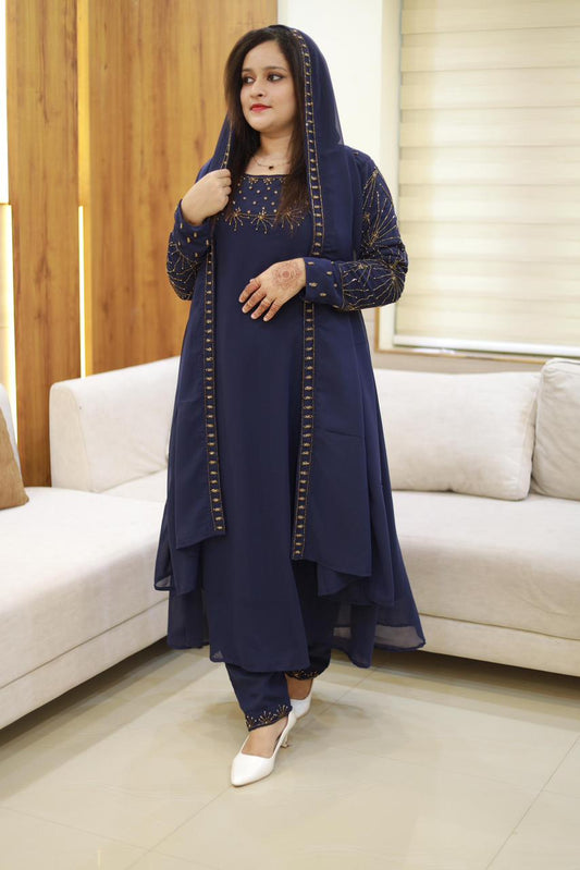 3 piece heavy salwar set( top pant dupatta)