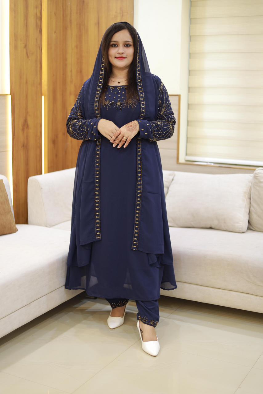 3 piece heavy salwar set( top pant dupatta)