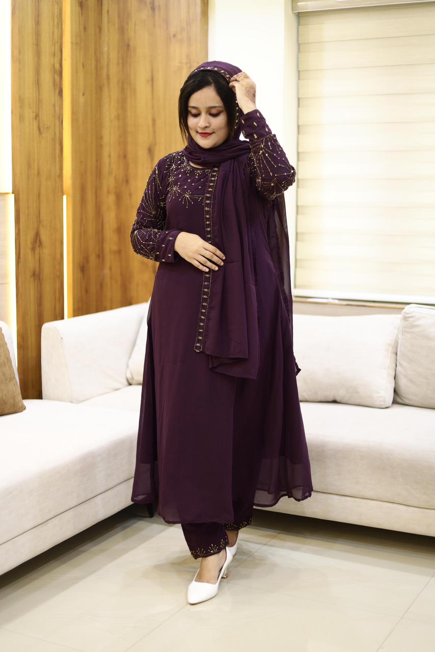 3 piece heavy salwar set( top pant dupatta)