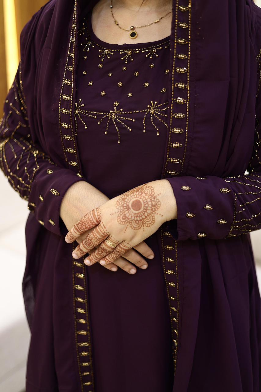 3 piece heavy salwar set( top pant dupatta)