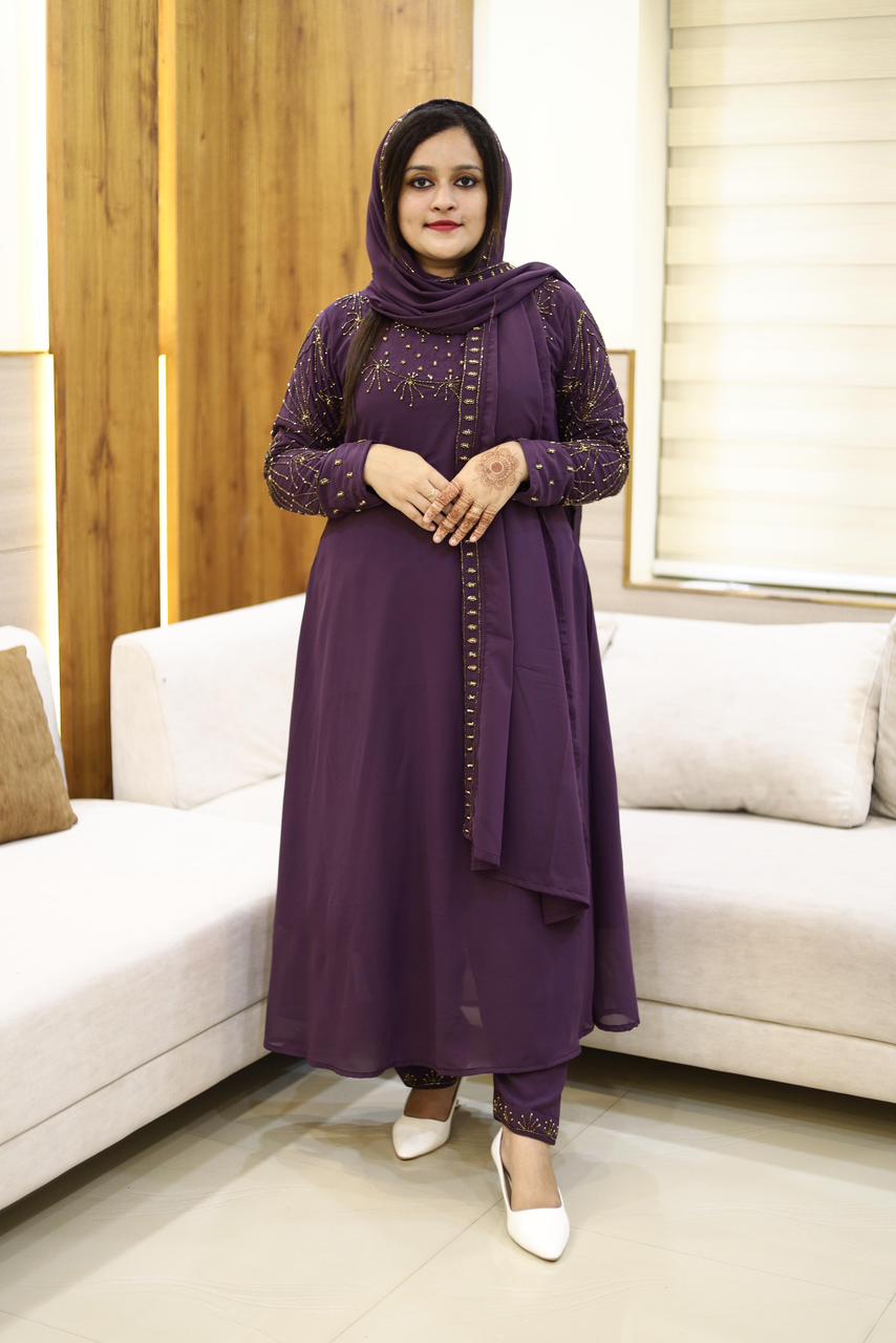 3 piece heavy salwar set( top pant dupatta)