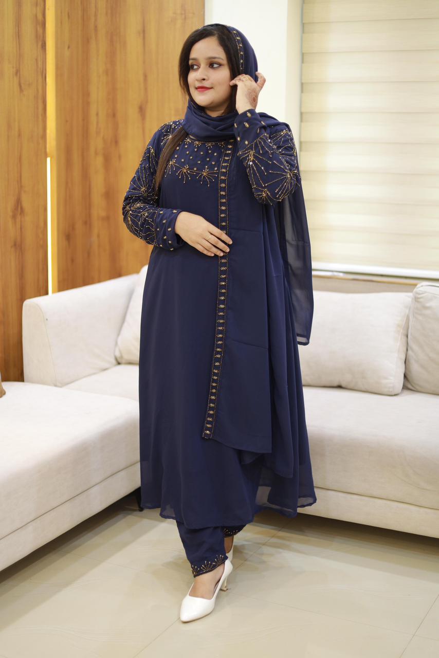 3 piece heavy salwar set( top pant dupatta)