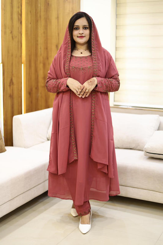 3 piece heavy salwar set( top pant dupatta)