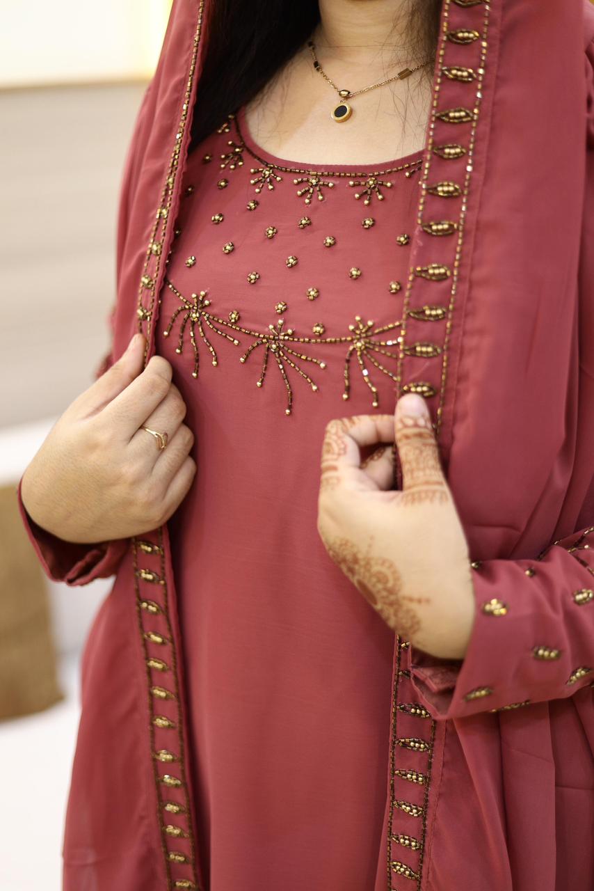 3 piece heavy salwar set( top pant dupatta)