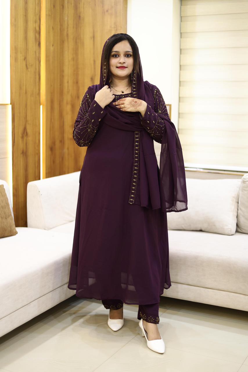 3 piece heavy salwar set( top pant dupatta)