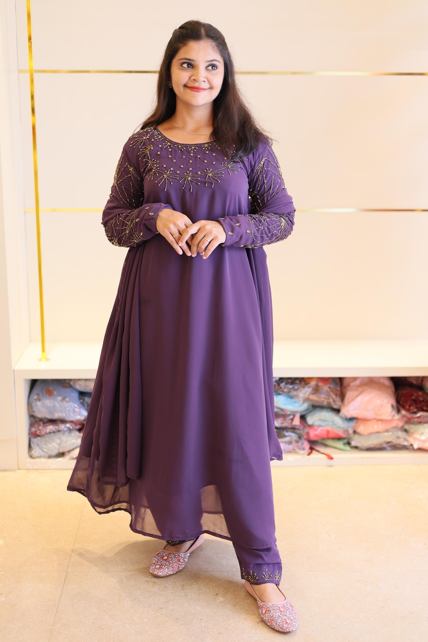 3 piece heavy salwar set( top pant dupatta)