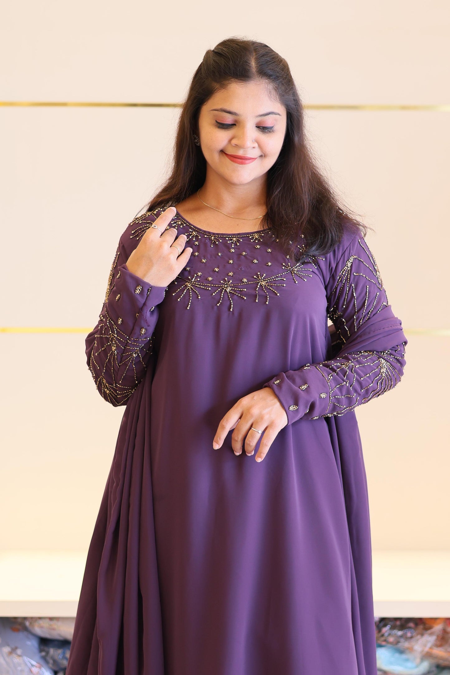 3 piece heavy salwar set( top pant dupatta)