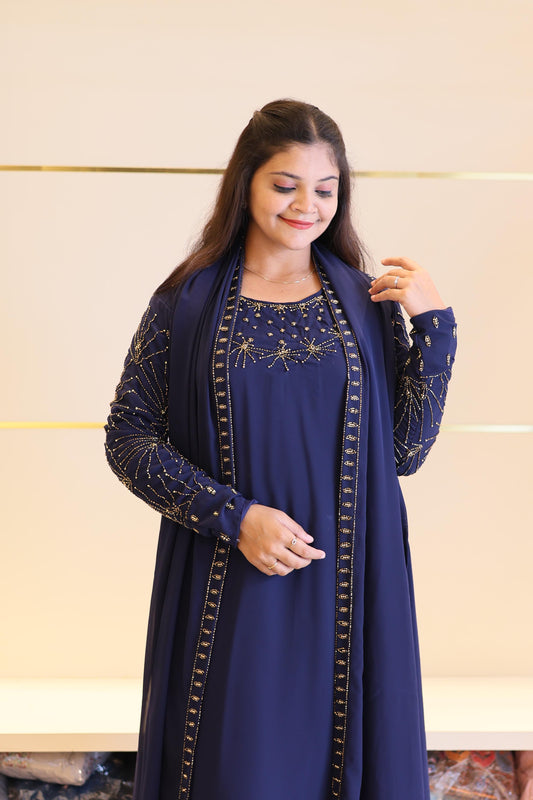 3 piece heavy salwar set( top pant dupatta)