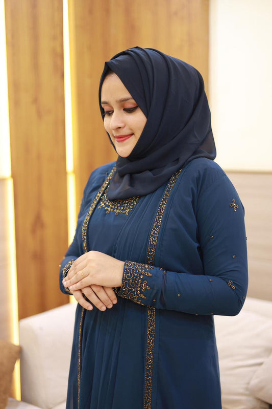 Heavy Handworked Saree Drape gown+Shrug with inner